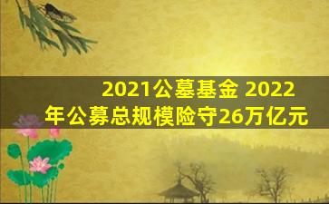 2021公墓基金 2022年公募总规模险守26万亿元